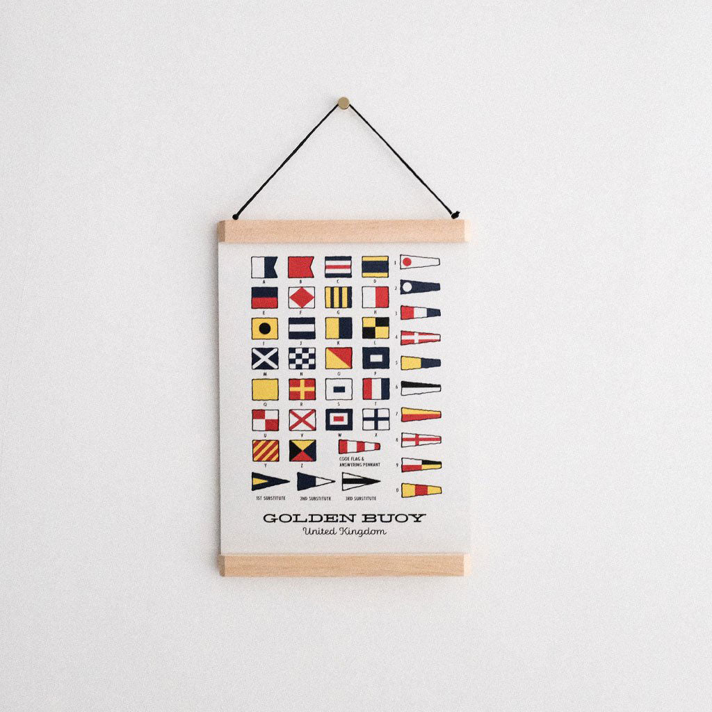 Recycled A4 Print & Wooden Frame - Racing Flags